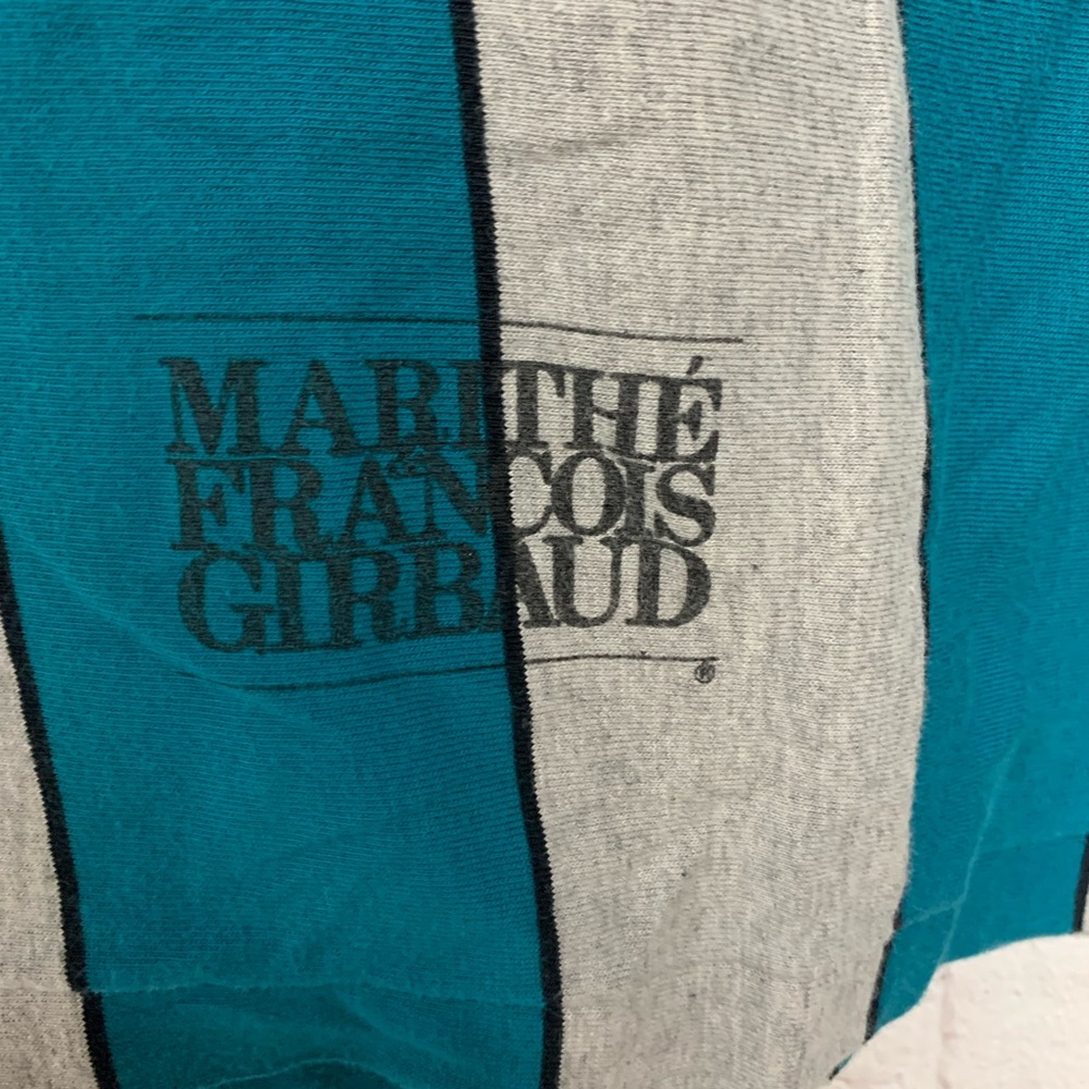 Vintage RARE Marithe Francois Girbaud Logo Striped Shirt One Size 48” - Picture 4 of 6